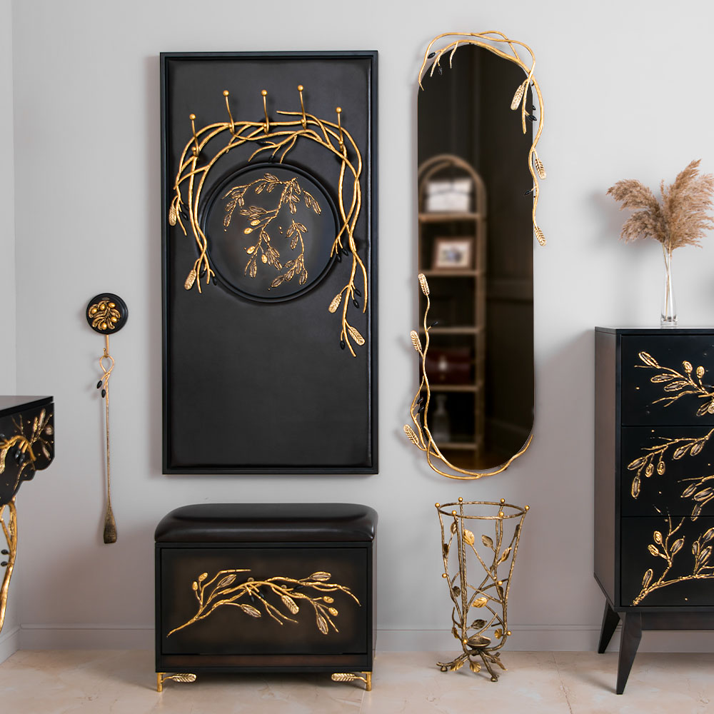 79050 Настенное зеркало Oliva Branch Каштан Амбер BOGACHO 4656756150597