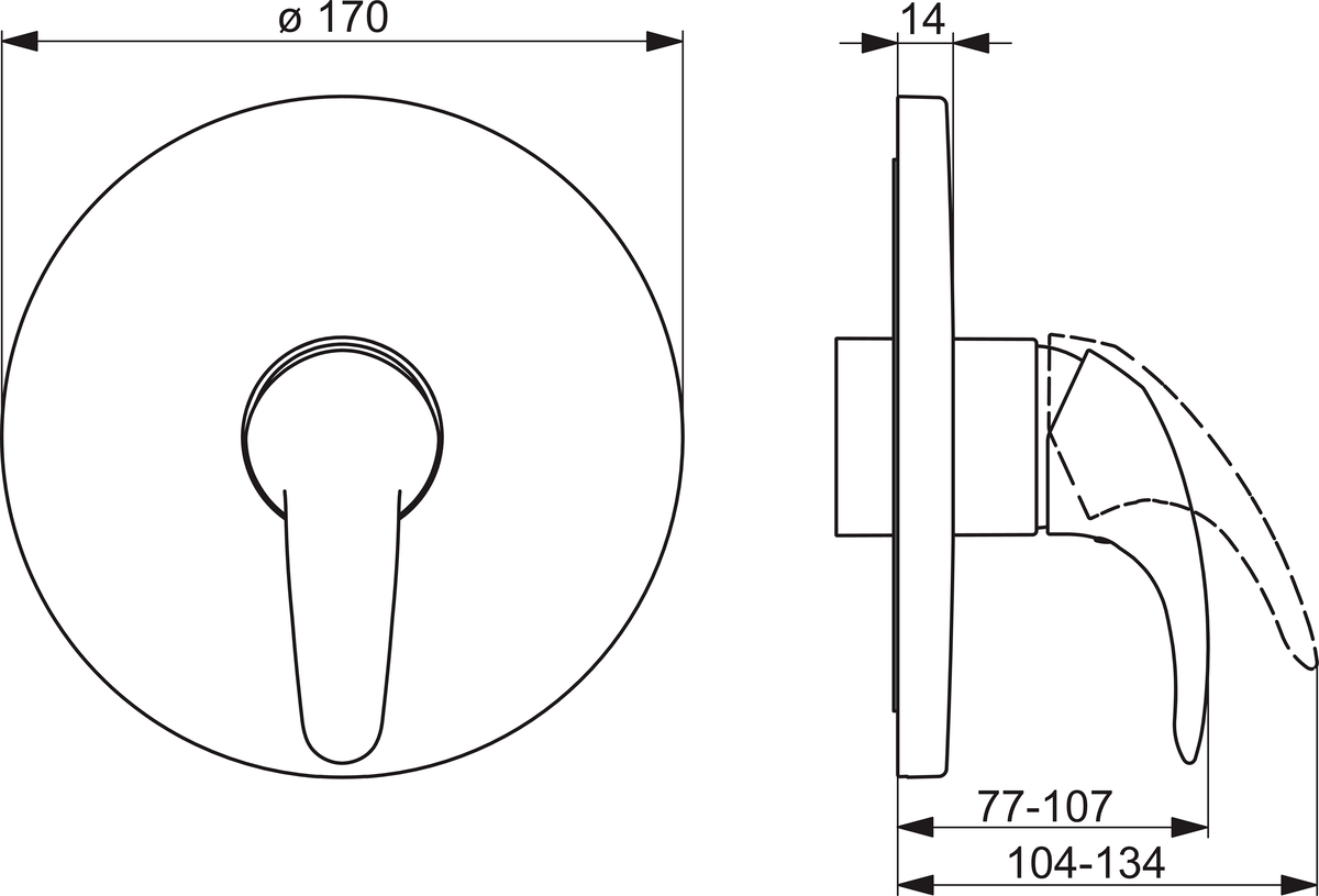 Oras 1463C Панель смесителя для душа 1463C Polara Хром  - Вид №1
