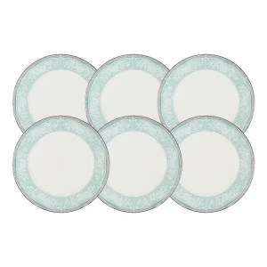 Тарелки десертные фарфоровые 6 шт бело-голубые "Прикосновение" NARUMI ПРИКОСНОВЕНИЕ 00-3946492 Белый;голубой