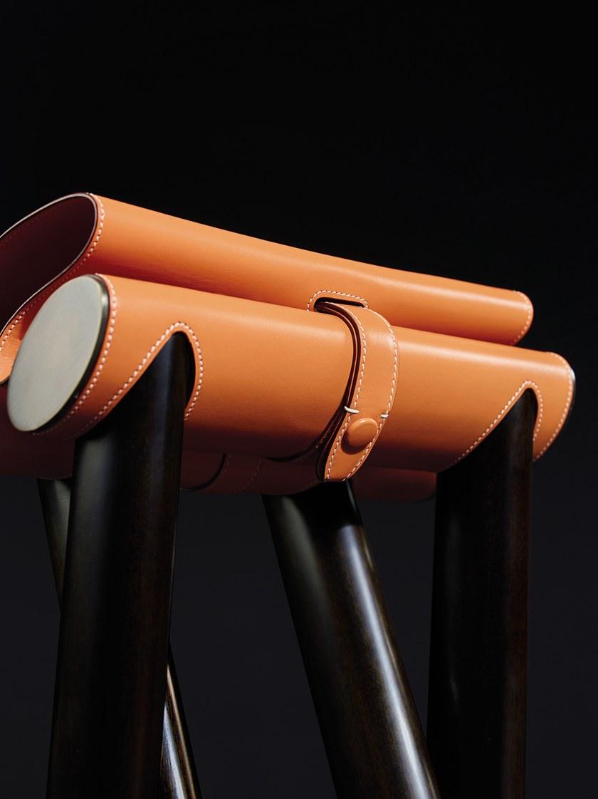 Promemoria Низкий складной табурет из клена и кожи sun-id-1428034 - Вид №3