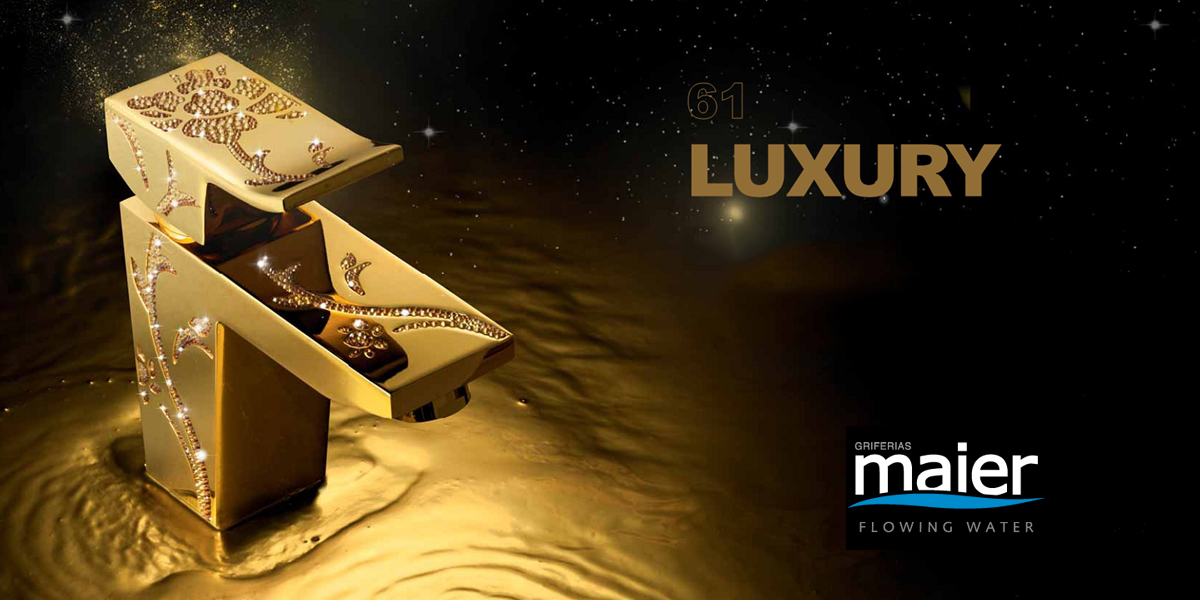 Смеситель для раковины с клапаном клик-клак 61.004G MAIER LUXURY 61004G - Вид №1