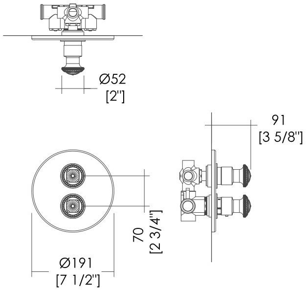 Devon&Devon Термостатический смеситель для душа Swan Exc-sw148(1-2-3) - Вид №1
