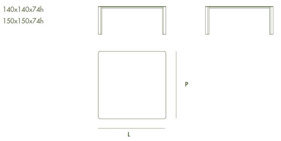 Квадратный садовый стол Sovet Italia Kodo ARCH-00039942 - Вид №2