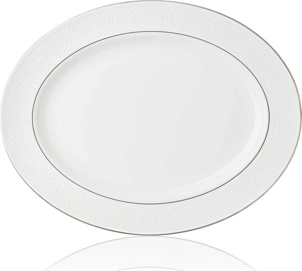10538171 Lenox Блюдо овальное Lenox "Ханна,платиновый кант" 40,5см Фарфор костяной 