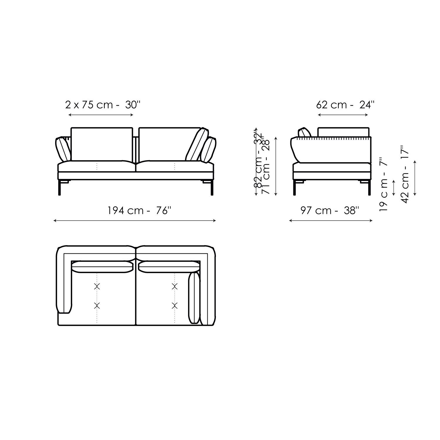 Тканевый диван с полуостровом BONALDO ALIANTE ARCH-00041242 - Вид №16