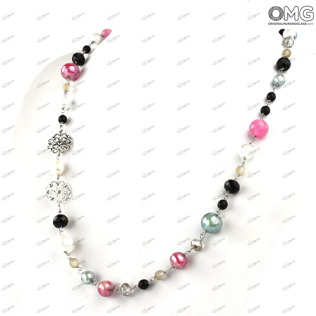 3817 ORIGINALMURANOGLASS Колье Ирис - Коллекция Antica Murrina - муранское стекло OMG 66 см 