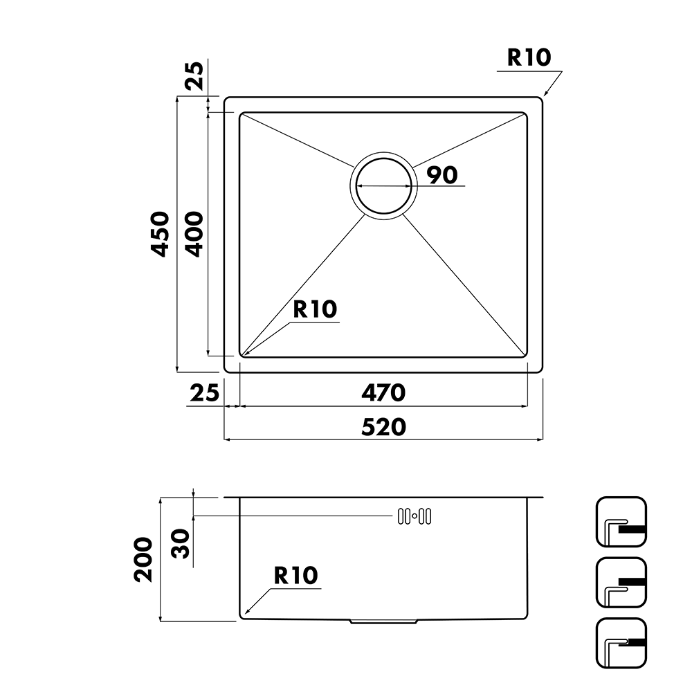 Кухонные мойки Eco Bremen SBO-5245.A SEAMAN  - Вид №1