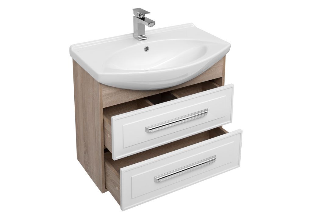 Тумба с раковиной Aquanet Остин 75 дуб сонома/белый 0020090900175447 - Вид №3