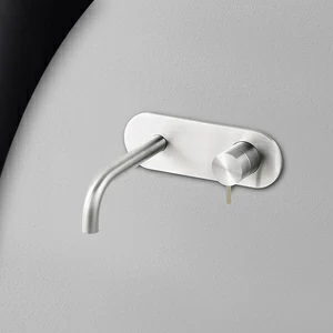 Смеситель для раковины сталь глянцевая с бежевой ручкой Toki Radomonte TKI21LCIL28