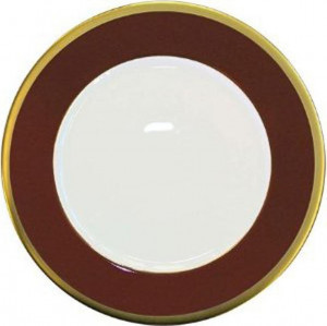 74622 Haviland Блюдо для торта 31,5см "Китайский лак, золотой кант" (шоколад) Фарфор, Керамика