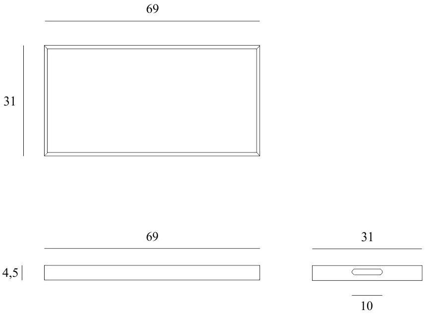 Ethnicraft Прямоугольный поднос из дерева и стекла Classic 20366 - Вид №3