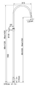 38567400 Душевая штанга Bandini Classic Santreyd - Вид №1