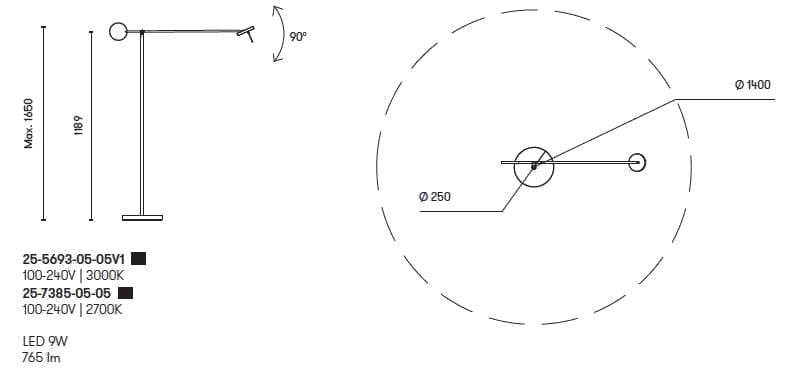 Стальная регулируемая светодиодная напольная лампа LedsC4 Invisible ARCH-00119446 - Вид №8