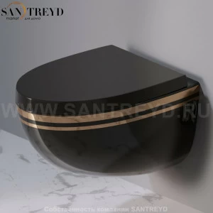 S511.476B Подвесной унитаз настенный Черный A. e T. Italia OVAL Италия