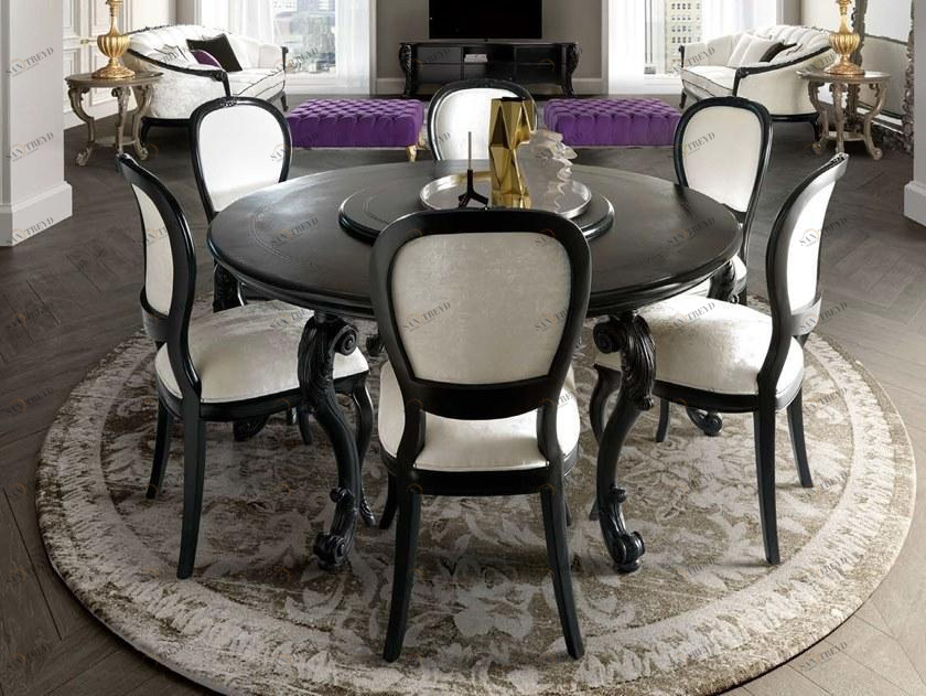 Andrea Fanfani Круглый деревянный стол с ленивой сьюзан Tornabuoni 6007