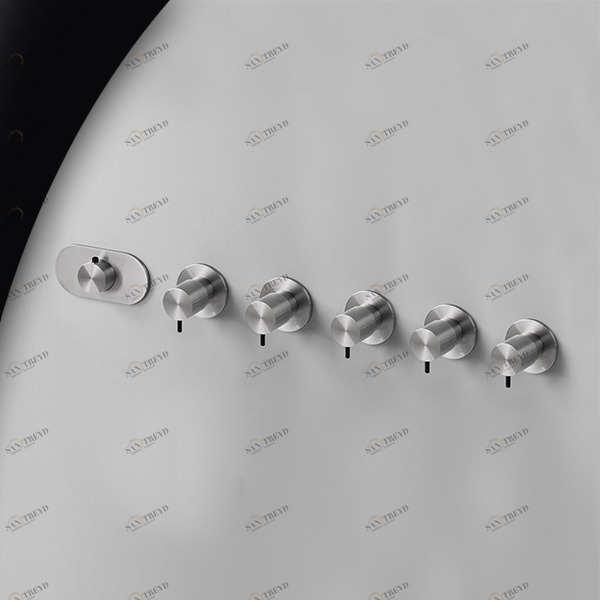 Термостат для душа матовая сталь с черной ручкой Toki Radomonte TKI58SCIL22