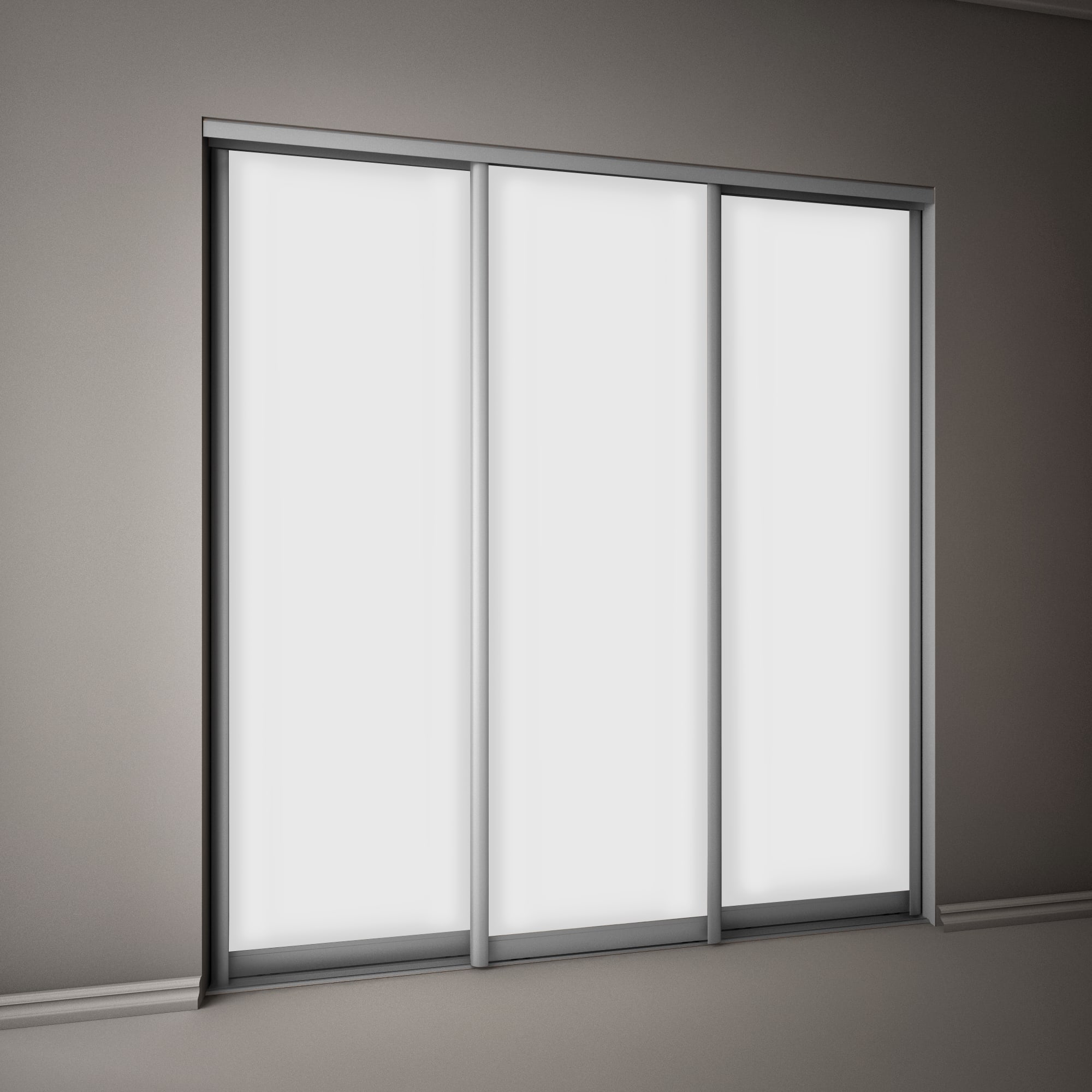 SPACEO Дверь-купе раздвижная белый ясень с алюминиевым профилем 82335357 STLM-0024798 - Вид №5