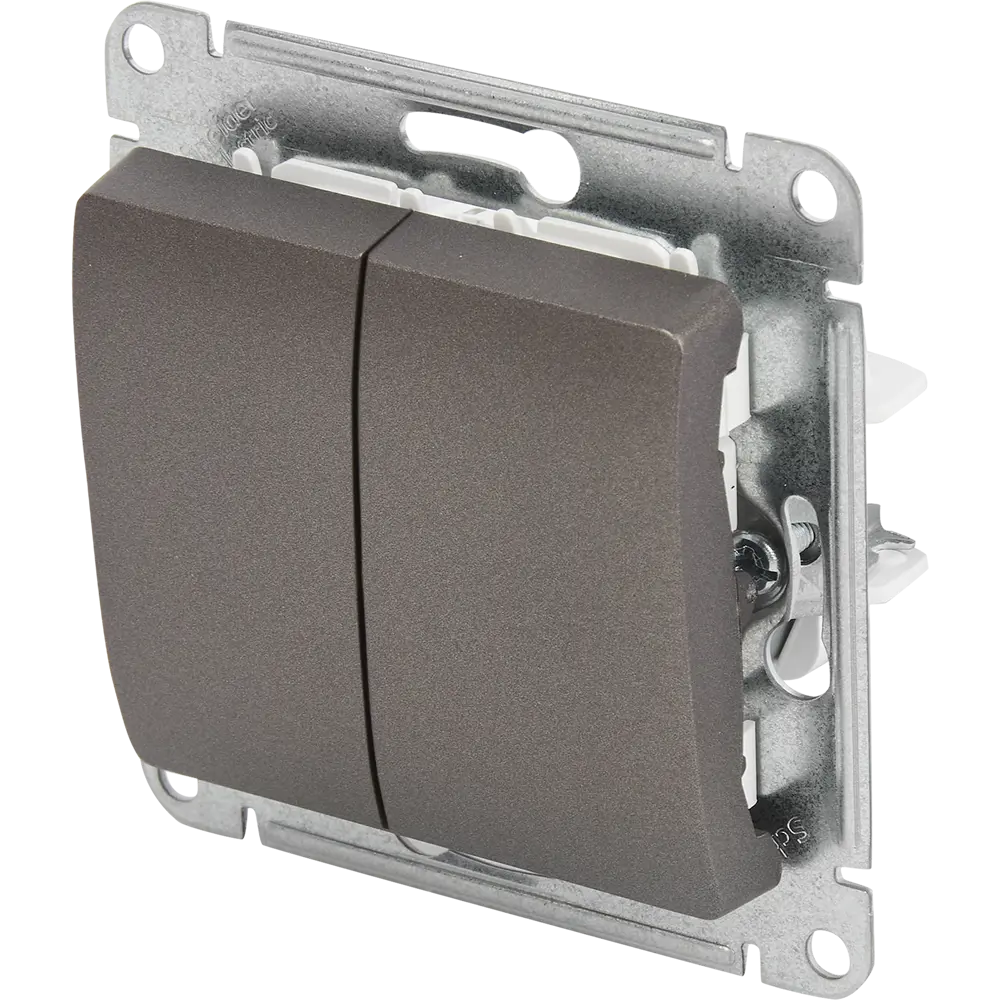 Schneider Electric Glossa — двухклавишный выключатель для скрытого монтажа 84730732 STLM-0054171 - Вид №1