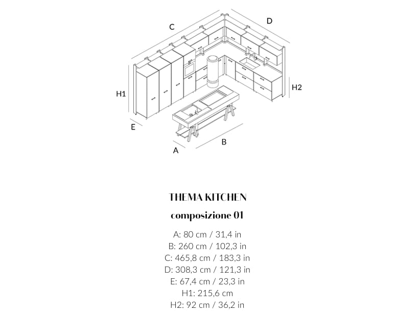 Встроенная кухня Lando THEMA ARCH-00033624 - Вид №6