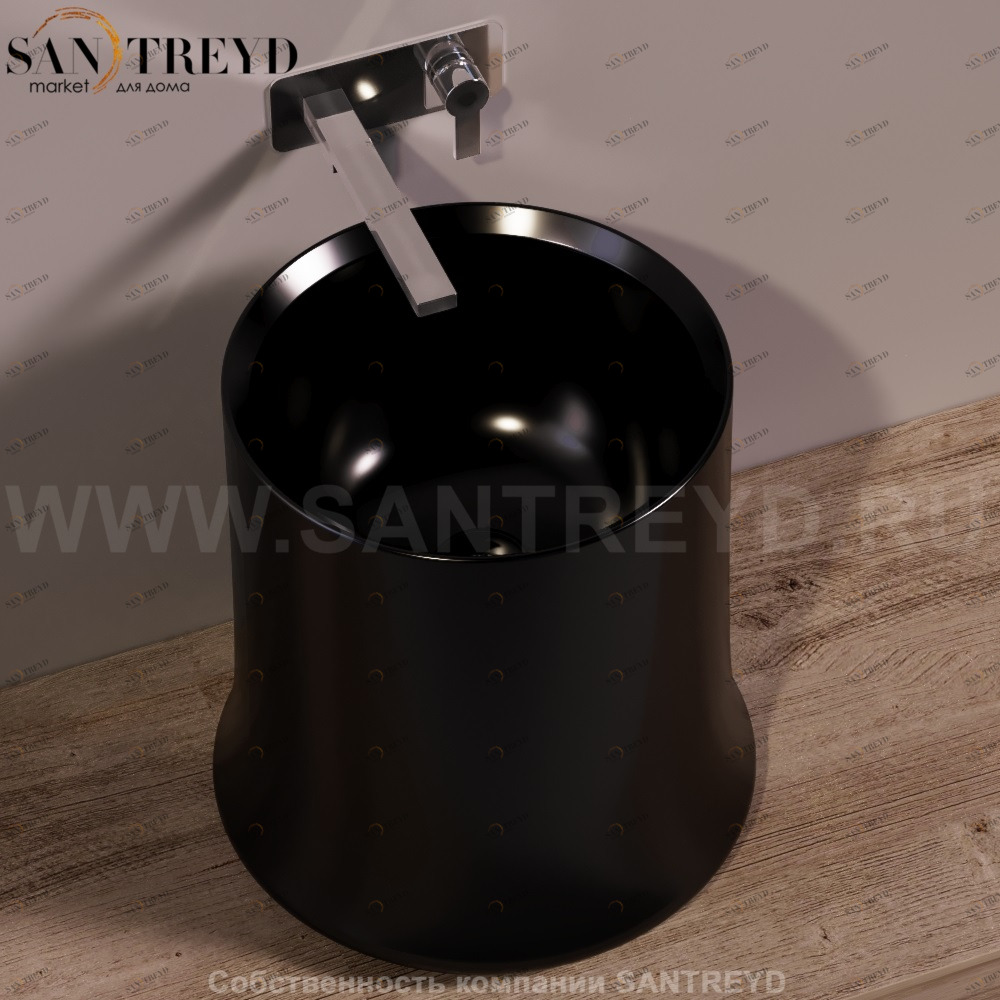 SH10NEROMATT Накладная раковина на столешницу  круглая Simas Sharp