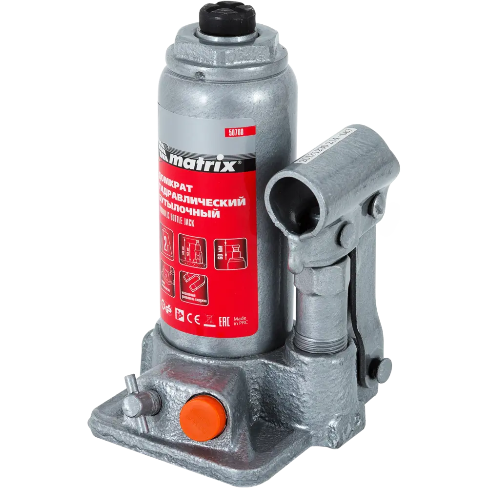 Домкрат бутылочный Matrix 2 тонны - надежный гидравлический подъемник 82202371 STLM-0021869