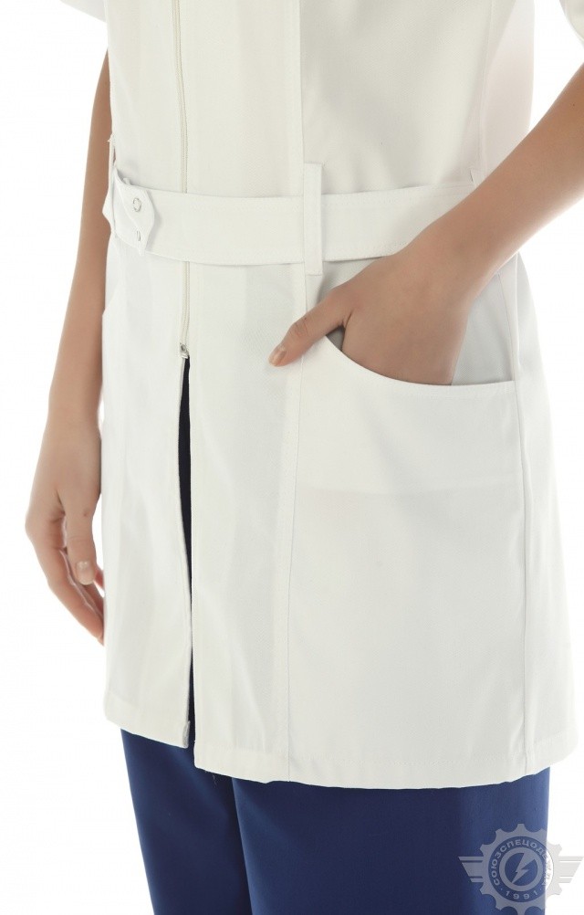 63790 Халат "Леди" женский белый  Медицинская одежда  размер 40/146-152 Спецодежда  - Вид №4