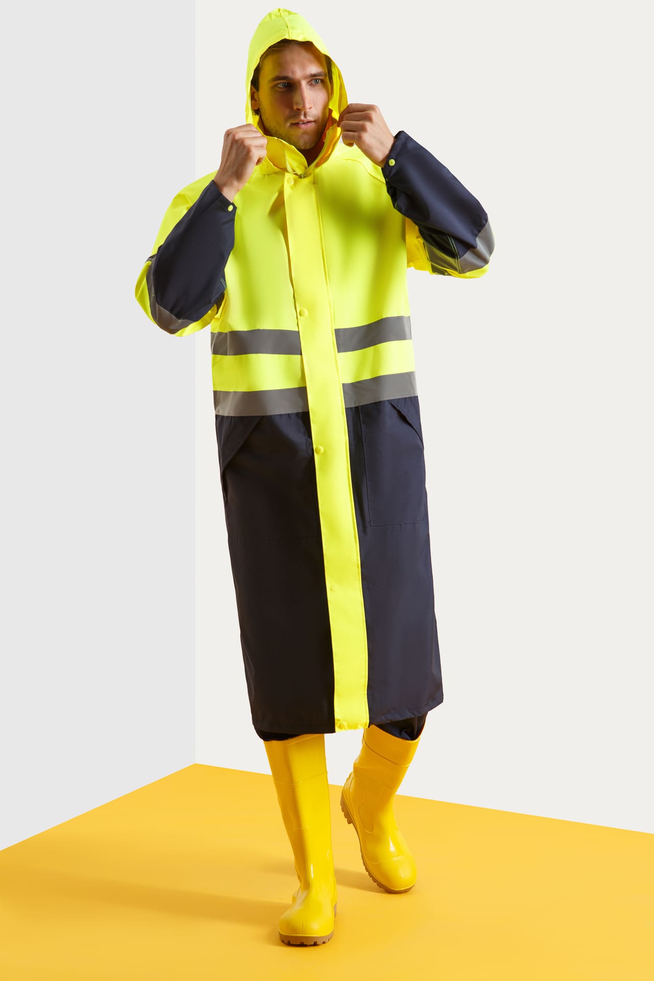 5040612 Плащ Альбатрос + УЦЕНКА лимонный темно-синий  Непромокаемая спецодежда  размер L  - Вид №4