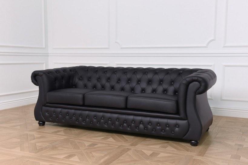 Arrediorg.it® Стеганый 3-местный кожаный диван Chester lux sun-id-1388251 - Вид №1