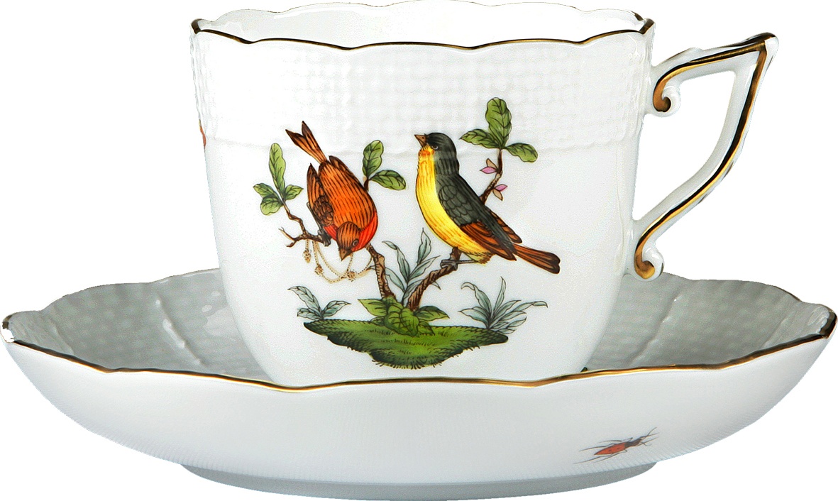 1051628 Herend Чашка кофейная с блюдцем 160мл "Ротшильд" Фарфор 