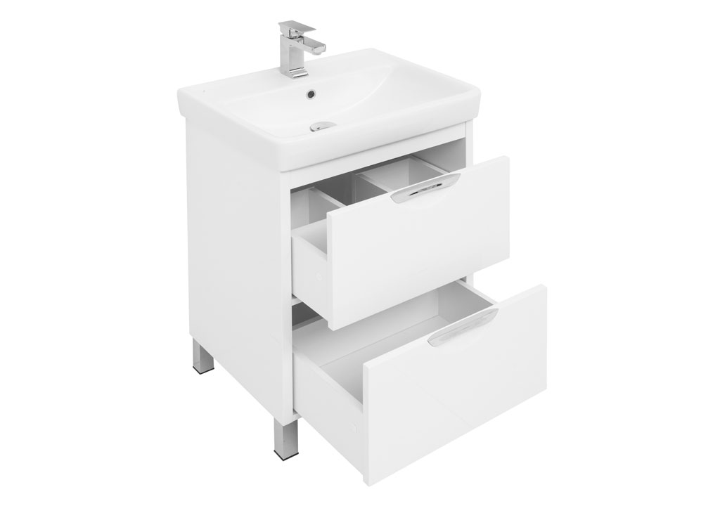 Мебель для ванной Aquanet Гретта 60 New белый (2 ящика) 00239429 - Вид №3