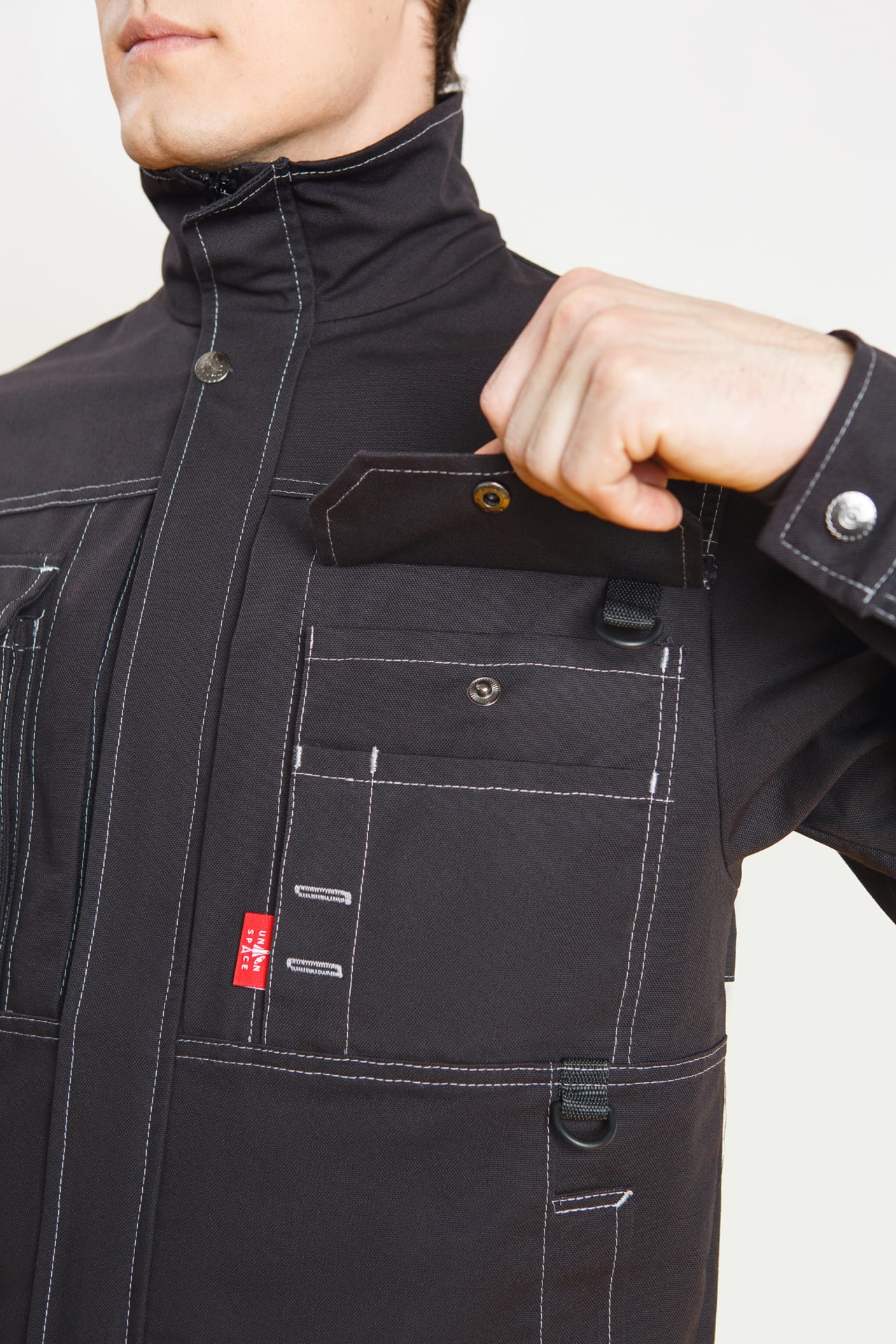 62587 Куртка  черная Union Space  Летняя спецодежда  размер 44-46/158-164  - Вид №5