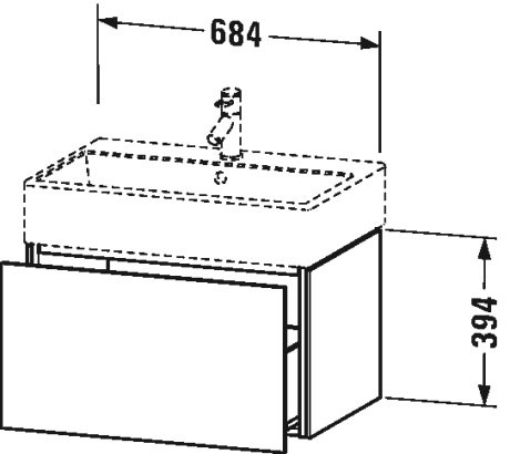 LC617601818 Тумбочка подвесная L-Cube #LC6176 684 x 459 мм Белый матовый, декор Duravit - Вид №1