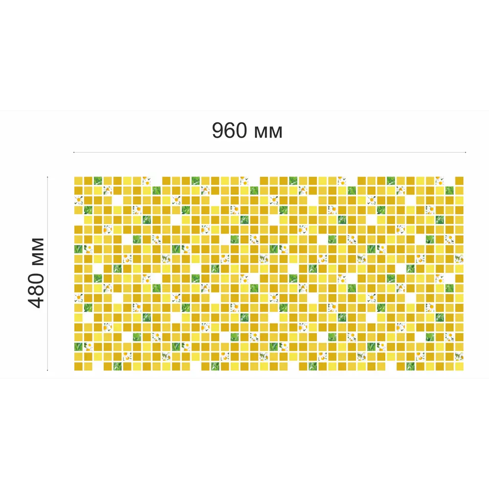 Панель ПВХ Мозаика жёлтая 960х480x3 мм, 0.46 м² GRACE STLM-2084296 - Вид №2
