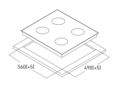 9161132 Газовая варочная поверхность Oasis P-SDB STDN-0049367 - Вид №7