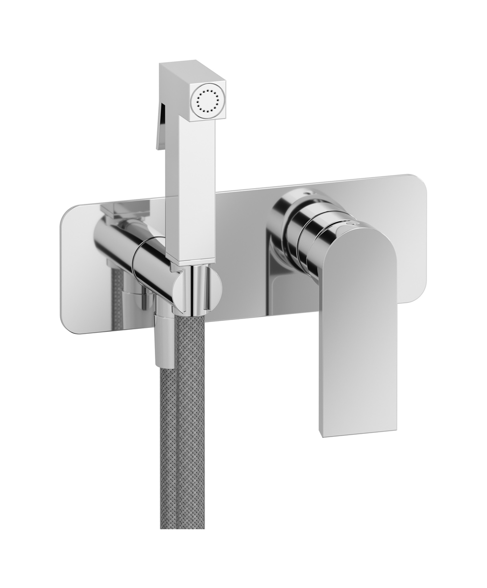 Внешние части гигенического душа со смесителем. WE ARE IB k3706cc Chrome K3