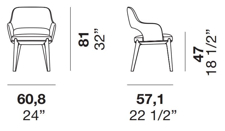 Мягкий тканевый стул с подлокотниками Alf DaFrè TINA ARCH-00082266 - Вид №3
