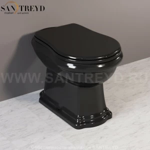 101004 Приставной унитаз напольный Черный Kerasan RETRO Италия