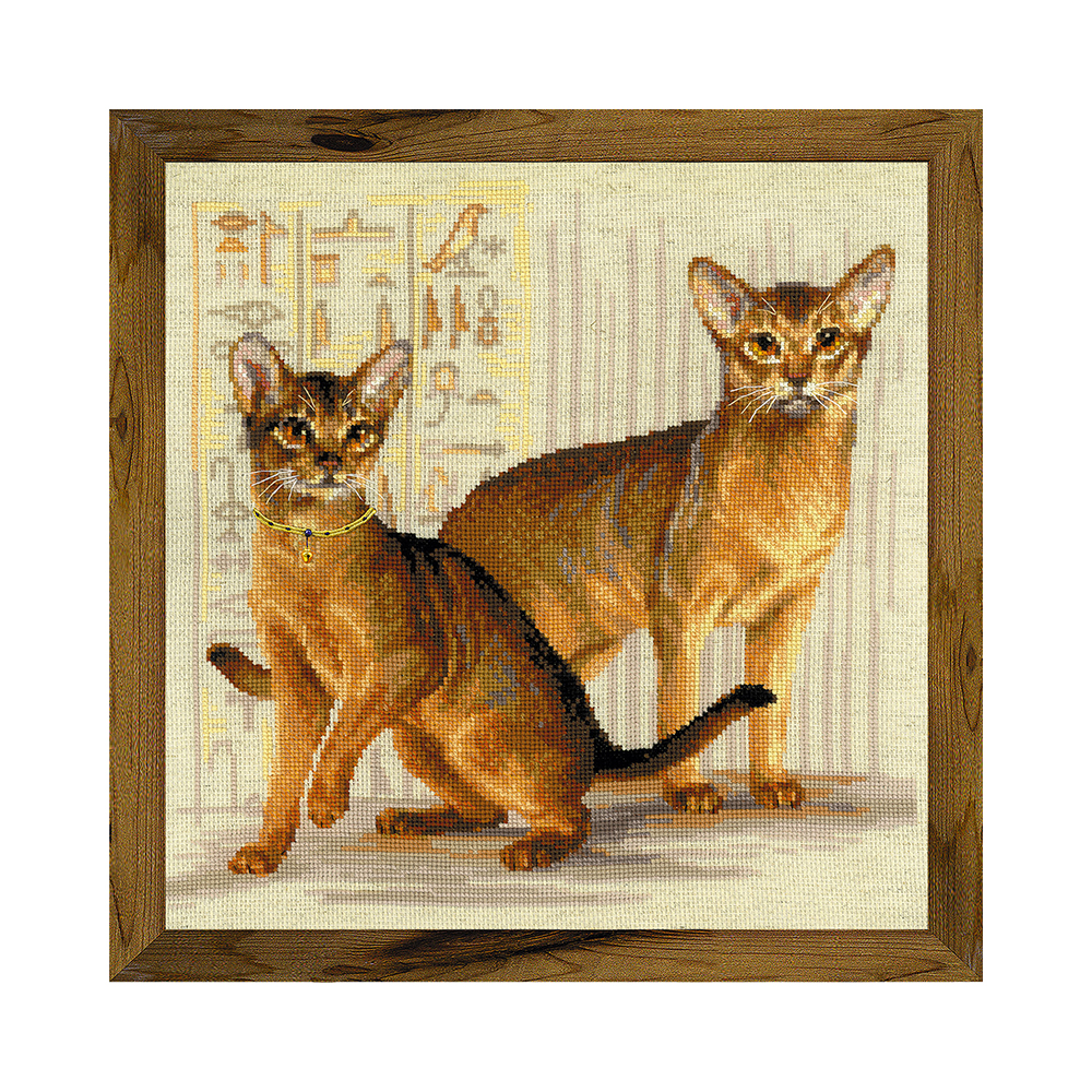1671 Набор для вышивания Абиссинские кошки 40 х 40 см RIOLIS Сотвори Сама 