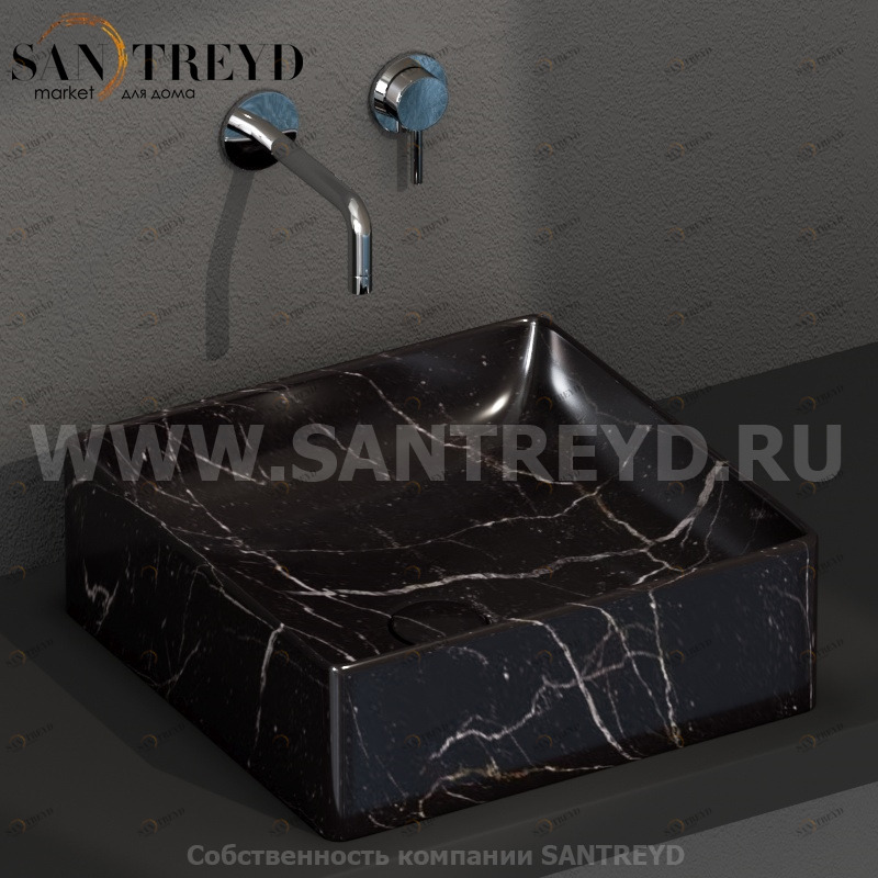 B6Q42PN Накладная раковина на столешницу  квадратная Ceramica Globo T-EDGE