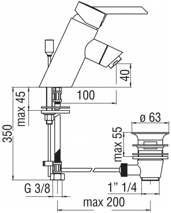 Nobili Rubinetterie Смеситель для биде / умывальника, однорычажный Oz Oz118/1t2cr - Вид №1