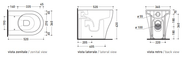 Приставной унитаз напольный Белый Ceramica Flaminia App Италия sun-id-1411079 - Вид №3