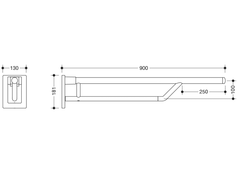 950.50.14090 Двойная опорная рейка на петлях HEWI Stützen  - Вид №3