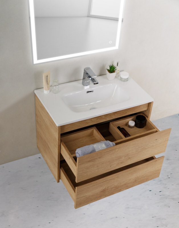 Мебель для ванной комнаты BelBagno KRAFT 39-800 Rovere Nebrasca Nature  - Вид №1