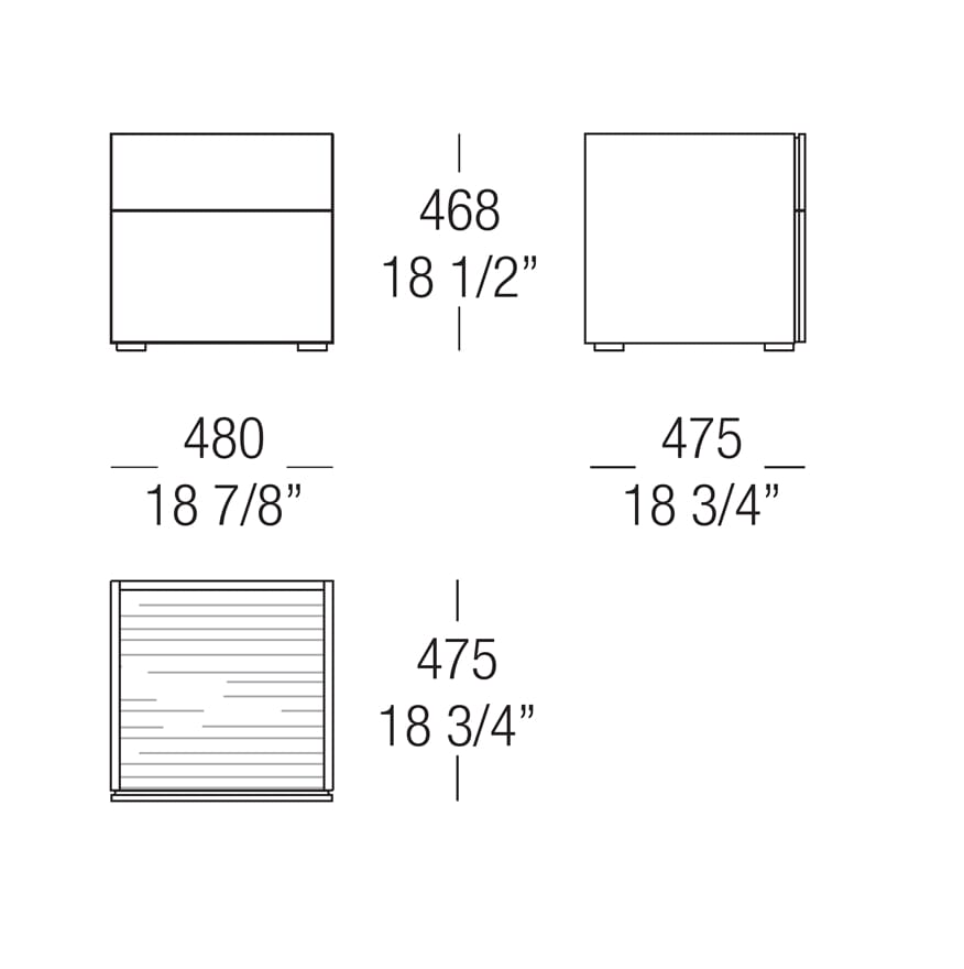 Деревянная прямоугольная тумбочка MisuraEmme CUBE ARCH-00008790 - Вид №2