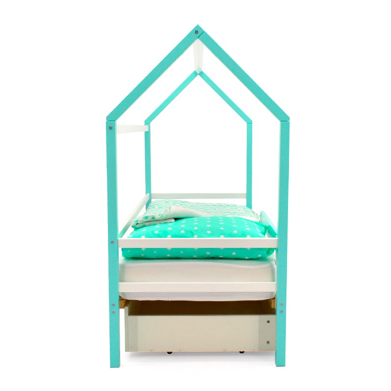 Кровать-домик детская мятно-белая Svogen БЕЛЬМАРКО  00-3833075 Голубой Santreyd  - Вид №5