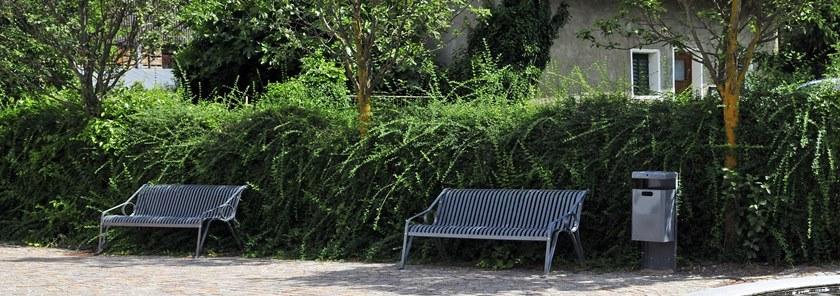 Euroform W Скамья металлическая с подлокотниками со спинкой Tulip 59m, 59m/10, 59m/20 - Вид №2