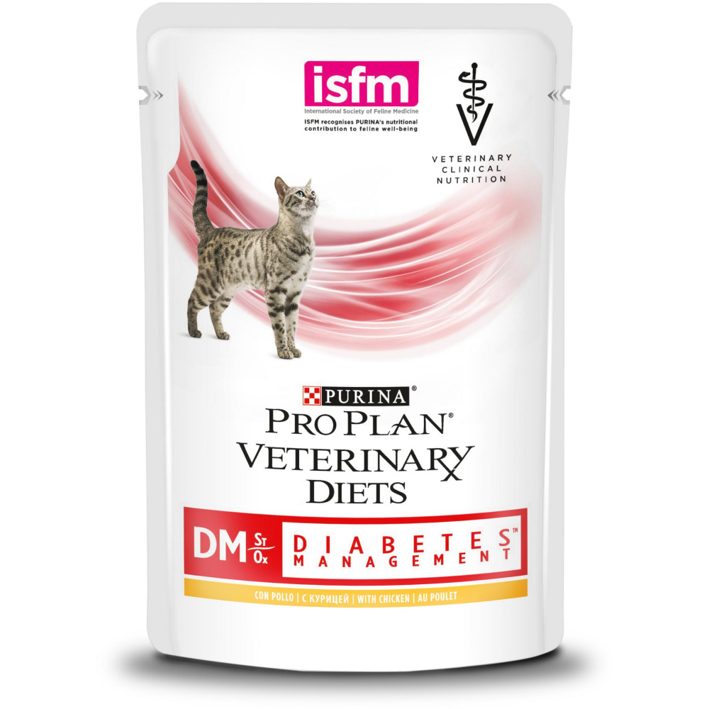 ПР0033173 Корм для кошек Veterinary Diets DM St/Ox при сахарном диабете, курица пауч 85г Pro Plan 