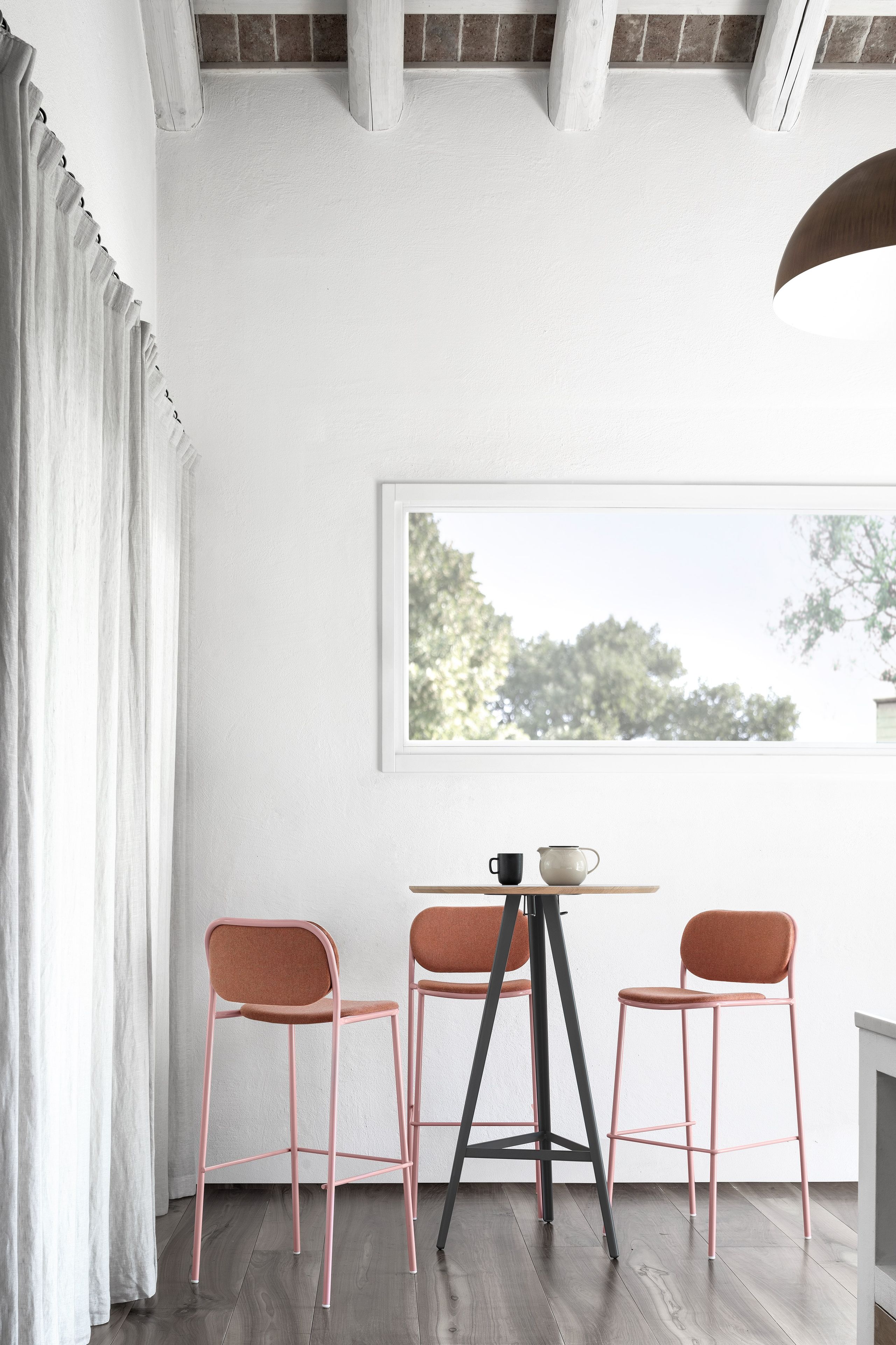 Высокий тканевый стул с подставкой для ног TrabA' Metis ARCH-00019047 - Вид №5