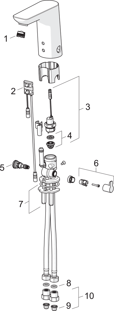 Oras 6121FZ Смеситель для умывальника, 9/12 V, Bluetooth 6121FZ Electra Хром  - Вид №4