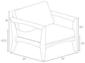 Royal Botania Садовое кресло с подлокотниками, обитое тканью Zenhit sun-id-1394069 - Вид №5